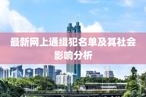 最新网上通缉犯名单及其社会影响分析
