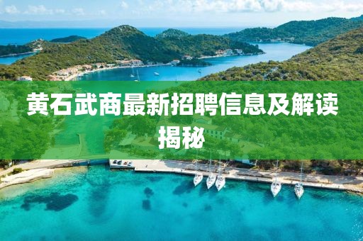黄石武商最新招聘信息及解读揭秘
