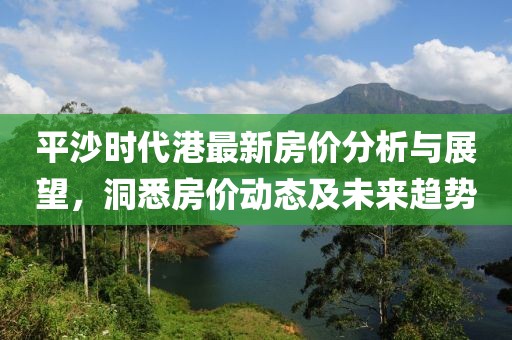 平沙时代港最新房价分析与展望，洞悉房价动态及未来趋势
