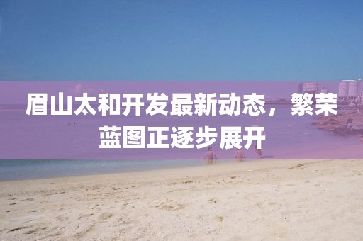 眉山太和开发最新动态，繁荣蓝图正逐步展开
