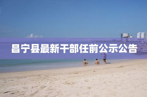 昌宁县最新干部任前公示公告