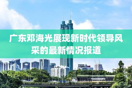 广东邓海光展现新时代领导风采的最新情况报道