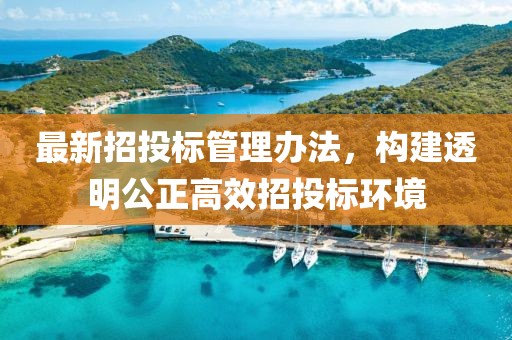 最新招投标管理办法，构建透明公正高效招投标环境