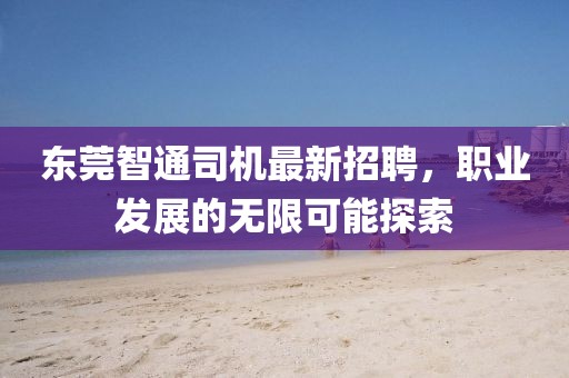 东莞智通司机最新招聘，职业发展的无限可能探索