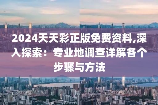 2024天天彩正版免费资料,深入探索：专业地调查详解各个步骤与方法