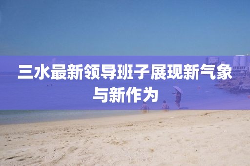 三水最新领导班子展现新气象与新作为