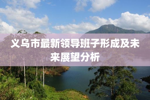 义乌市最新领导班子形成及未来展望分析