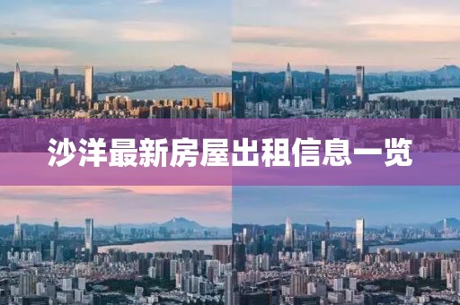 沙洋最新房屋出租信息一览