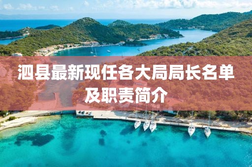 泗县最新现任各大局局长名单及职责简介