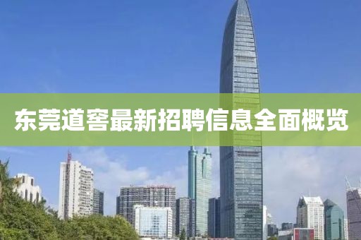 东莞道窖最新招聘信息全面概览