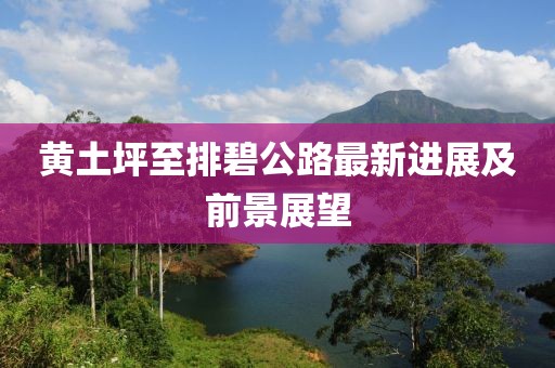 黄土坪至排碧公路最新进展及前景展望