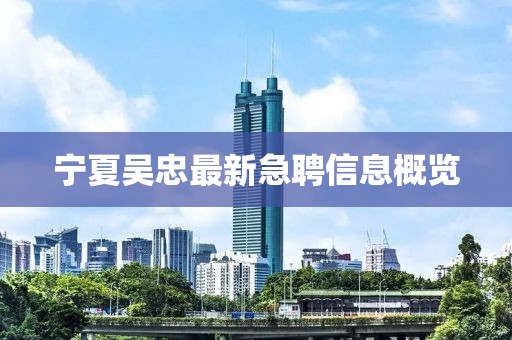 宁夏吴忠最新急聘信息概览