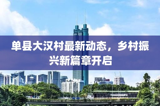单县大汉村最新动态，乡村振兴新篇章开启