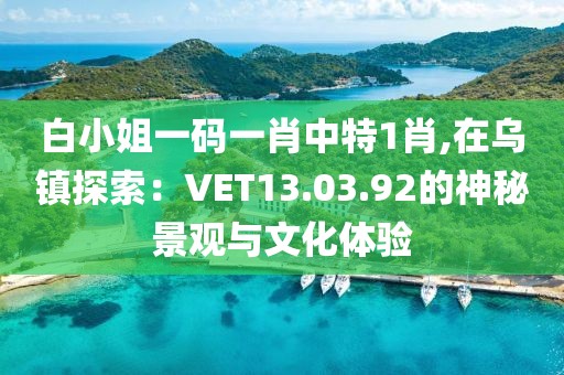 白小姐一码一肖中特1肖,在乌镇探索：VET13.03.92的神秘景观与文化体验