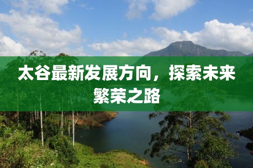 太谷最新发展方向，探索未来繁荣之路