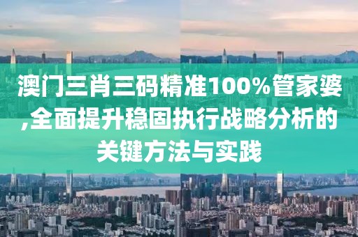 澳门三肖三码精准100%管家婆,全面提升稳固执行战略分析的关键方法与实践