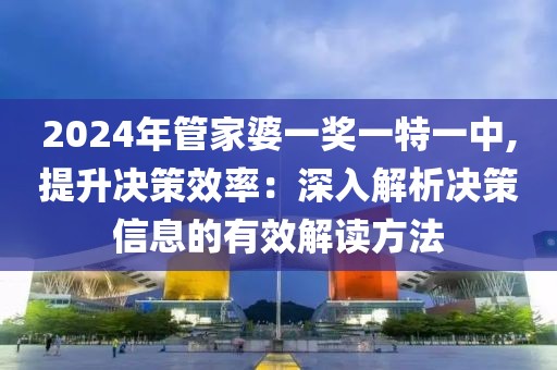 2024年管家婆一奖一特一中,提升决策效率：深入解析决策信息的有效解读方法