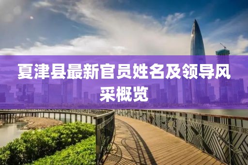 夏津县最新官员姓名及领导风采概览