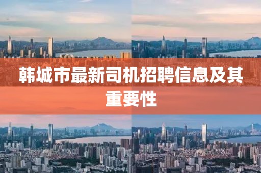 韩城市最新司机招聘信息及其重要性