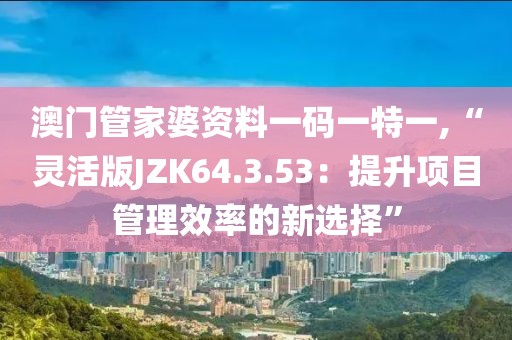 澳门管家婆资料一码一特一,“灵活版JZK64.3.53：提升项目管理效率的新选择”