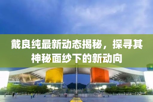 戴良纯最新动态揭秘，探寻其神秘面纱下的新动向