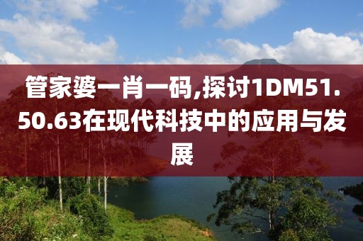 管家婆一肖一码,探讨1DM51.50.63在现代科技中的应用与发展