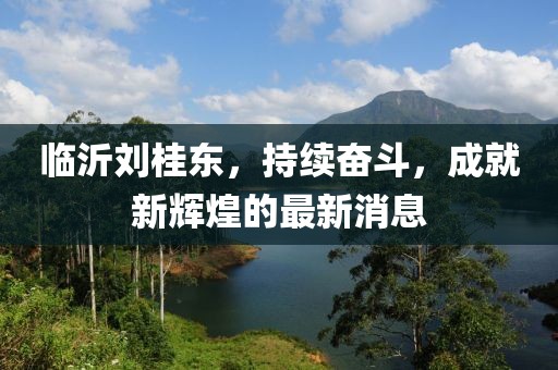 临沂刘桂东，持续奋斗，成就新辉煌的最新消息
