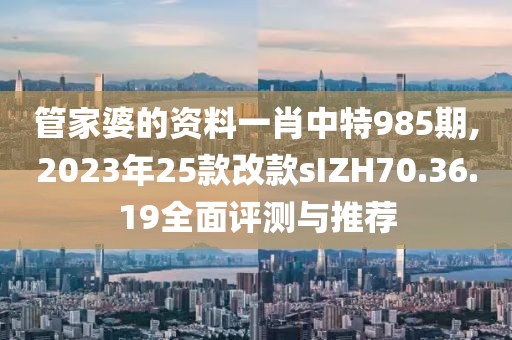 管家婆的资料一肖中特985期,2023年25款改款sIZH70.36.19全面评测与推荐