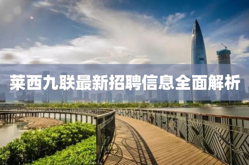 莱西九联最新招聘信息全面解析