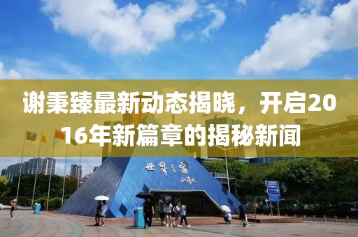 谢秉臻最新动态揭晓，开启2016年新篇章的揭秘新闻