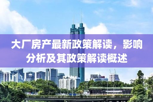 大厂房产最新政策解读，影响分析及其政策解读概述