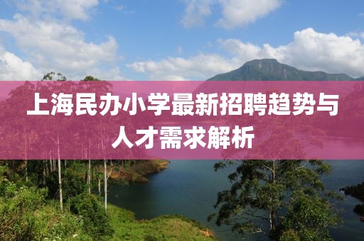 上海民办小学最新招聘趋势与人才需求解析