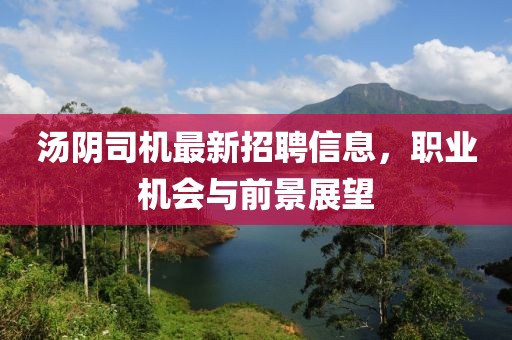汤阴司机最新招聘信息，职业机会与前景展望