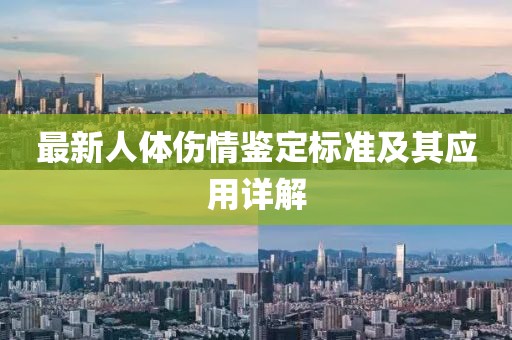 最新人体伤情鉴定标准及其应用详解