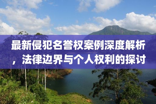 最新侵犯名誉权案例深度解析，法律边界与个人权利的探讨