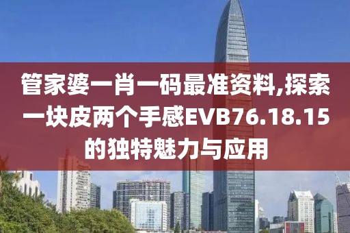 管家婆一肖一码最准资料,探索一块皮两个手感EVB76.18.15的独特魅力与应用