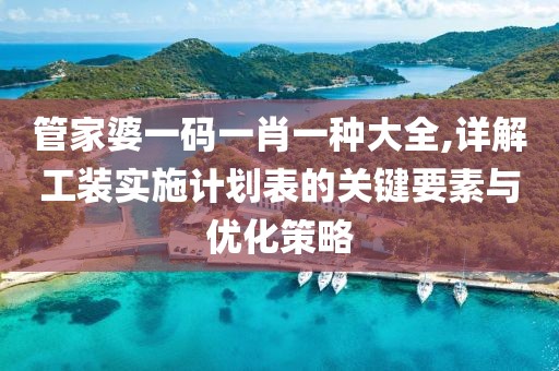 管家婆一码一肖一种大全,详解工装实施计划表的关键要素与优化策略