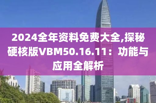 2024全年资料免费大全,探秘硬核版VBM50.16.11：功能与应用全解析