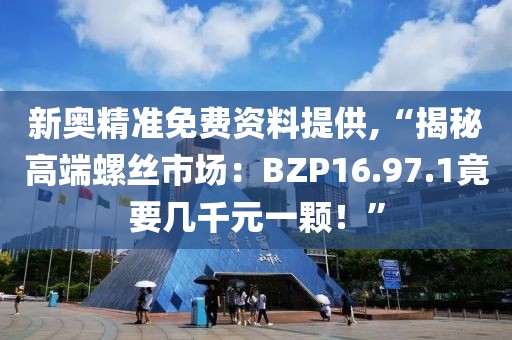 新奥精准免费资料提供,“揭秘高端螺丝市场：BZP16.97.1竟要几千元一颗！”