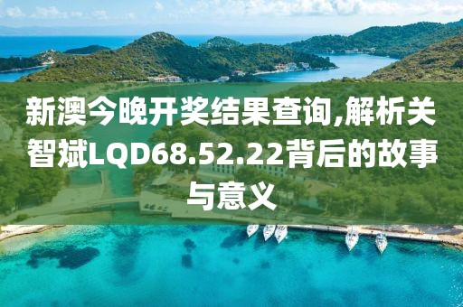 新澳今晚开奖结果查询,解析关智斌LQD68.52.22背后的故事与意义