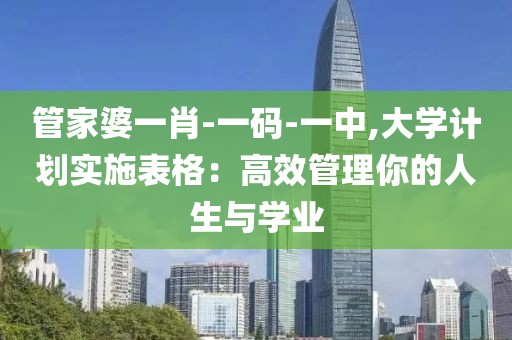 管家婆一肖-一码-一中,大学计划实施表格：高效管理你的人生与学业