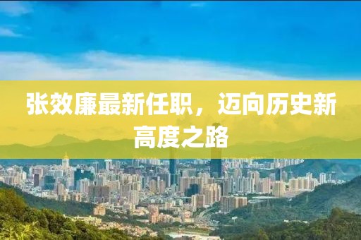 张效廉最新任职，迈向历史新高度之路