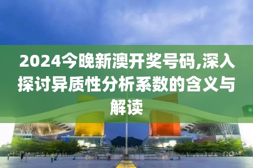 2024今晚新澳开奖号码,深入探讨异质性分析系数的含义与解读