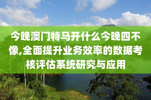 今晚澳门特马开什么今晚四不像,全面提升业务效率的数据考核评估系统研究与应用