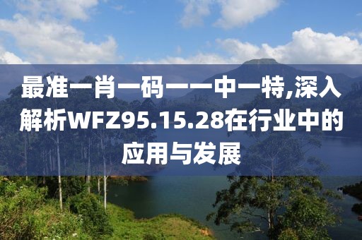 最准一肖一码一一中一特,深入解析WFZ95.15.28在行业中的应用与发展