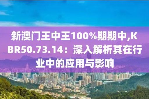 新澳门王中王100%期期中,KBR50.73.14：深入解析其在行业中的应用与影响