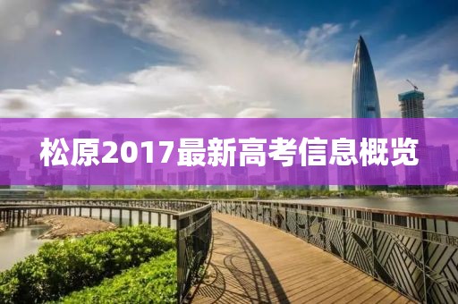 松原2017最新高考信息概览