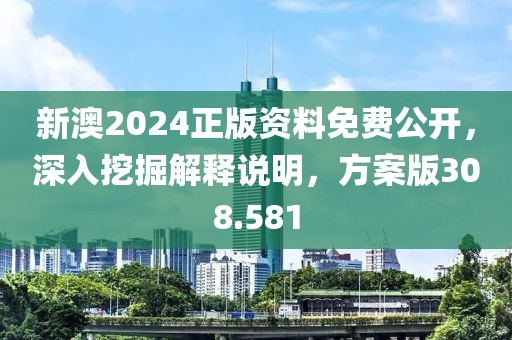 新澳2024正版资料免费公开，深入挖掘解释说明，方案版308.581