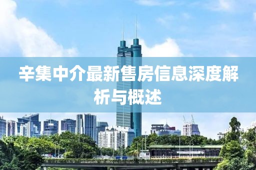 辛集中介最新售房信息深度解析与概述