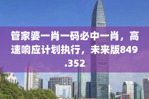 管家婆一肖一码必中一肖，高速响应计划执行，未来版849.352